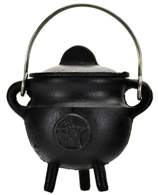 (image for) Pentagram Cast Iron Cauldron w/ Lid 2 3/4"