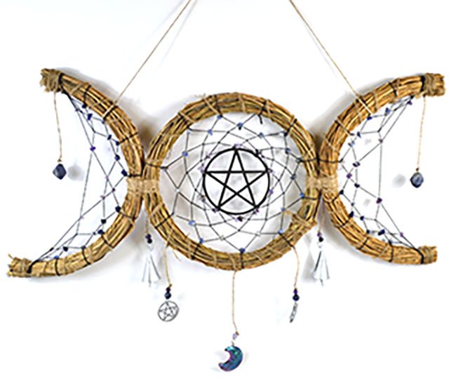 (image for) 20"x 8" Triple Moon Wreath wall hanging