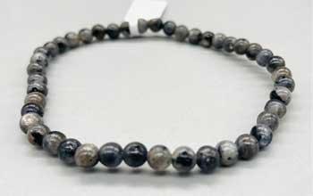 (image for) 4mm Labradorite, Black bracelet