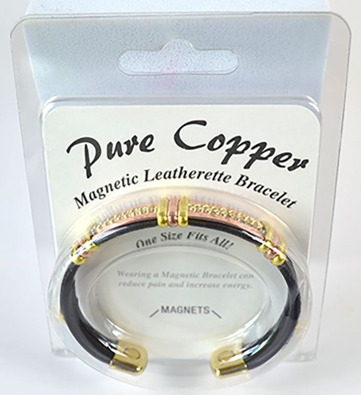 (image for) Magnetic Leatherette Copper bracelet (various styles)