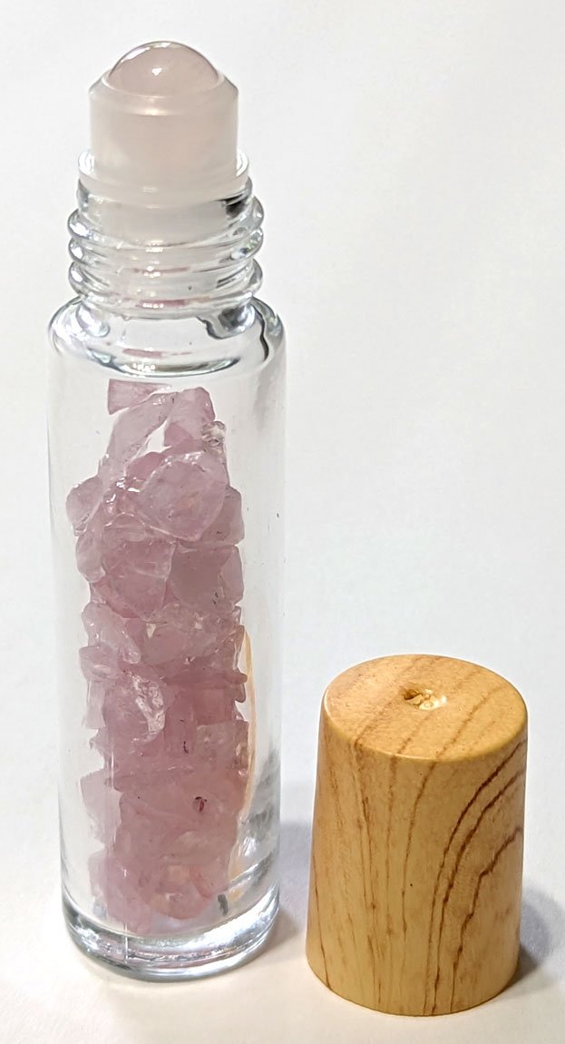 (image for) Rose quartz in roller bottle 10ml