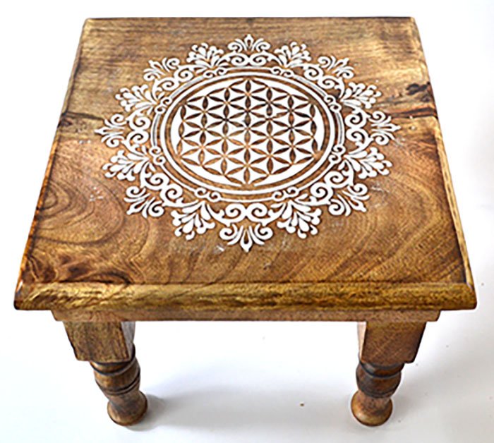 (image for) 9"x 9"x 8" Flower of Life altar table