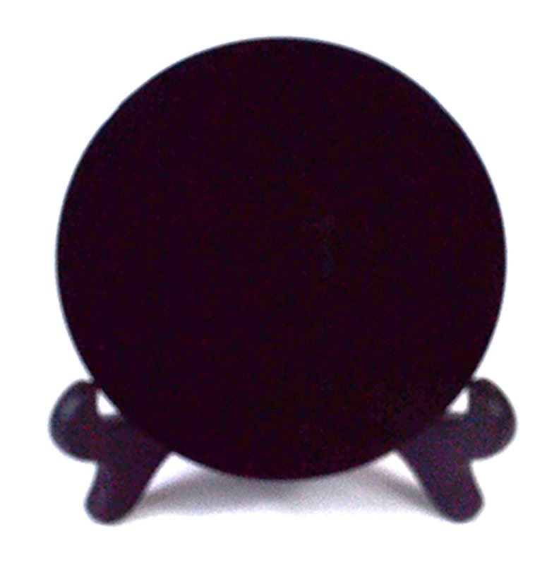 (image for) 10cm Black Obsidian scrying mirror W/ stand